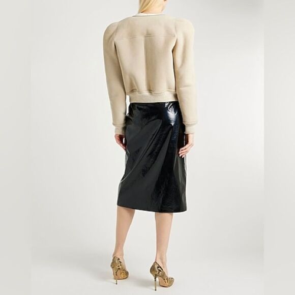 NWT Isabel Marant Beige Monteau Boden 100% Lambskin Wool Reversible Coat 44 XXL - Picture 10 of 11